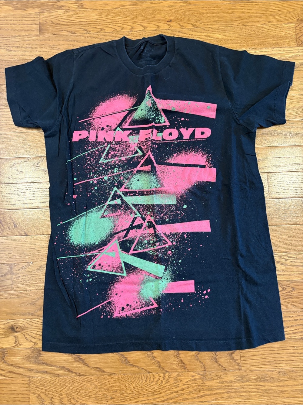 Pink Floyd | Black Pink & Green Dark Side Of The Moon Tee T-Shirt Size Medium